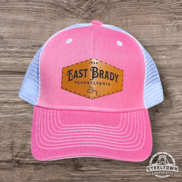 East Brady 1854 Hat - Pink/White - Leatherette Patch