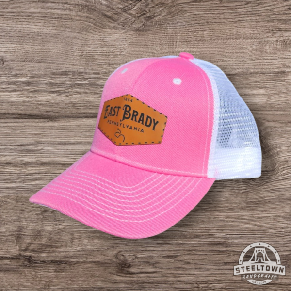 East Brady 1854 Leatherette Hat - Pink/White - Image 2