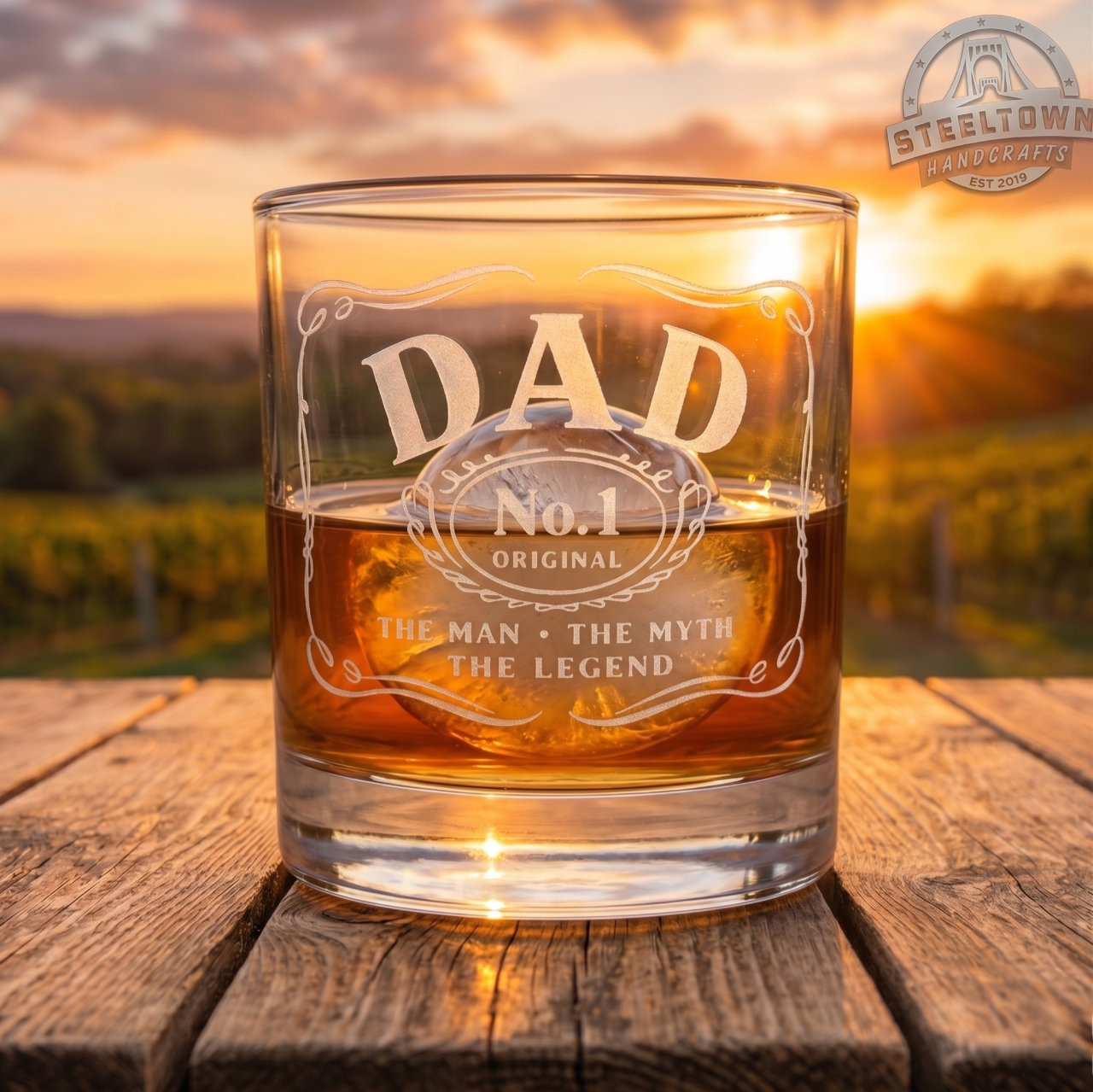 dad rocks glass