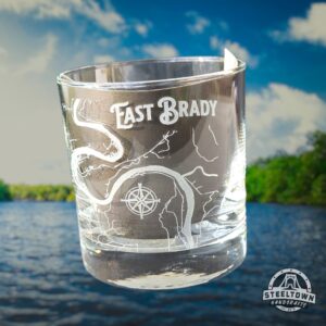 Engraved East Brady Whiskey Rocks Glass