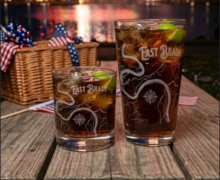 Engraved East Brady Glassware